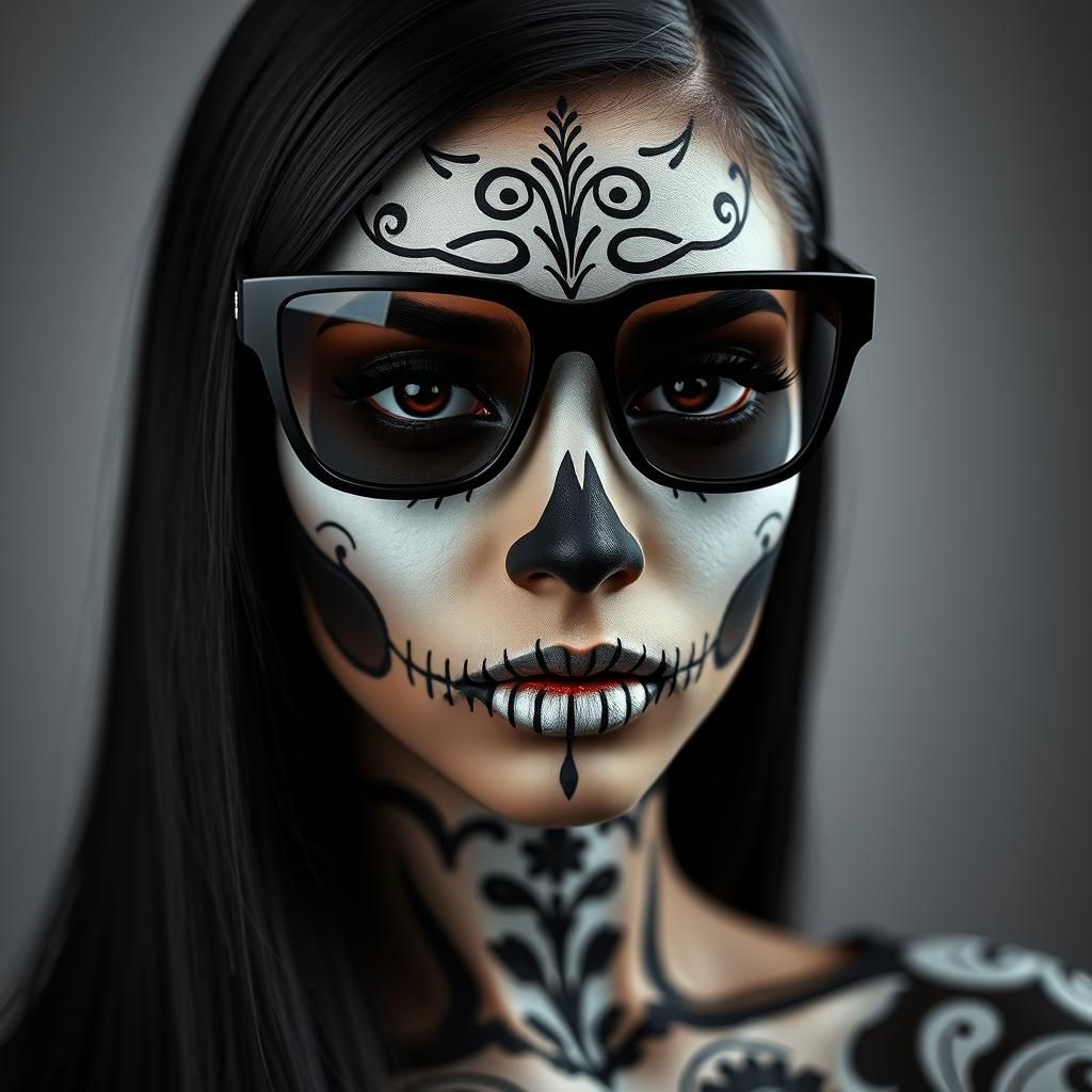 Moroccan Catrina Portrait in Ash Thorp Style