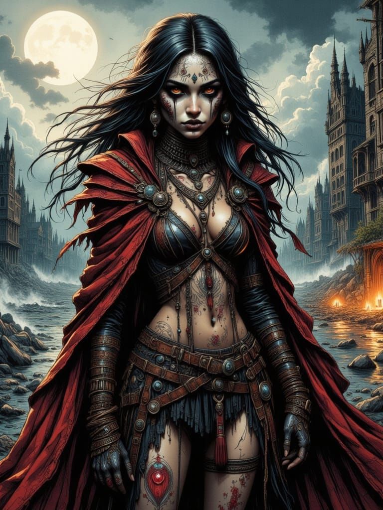 Victorious Dark Sorceress Reigns Over Ruined Coastline