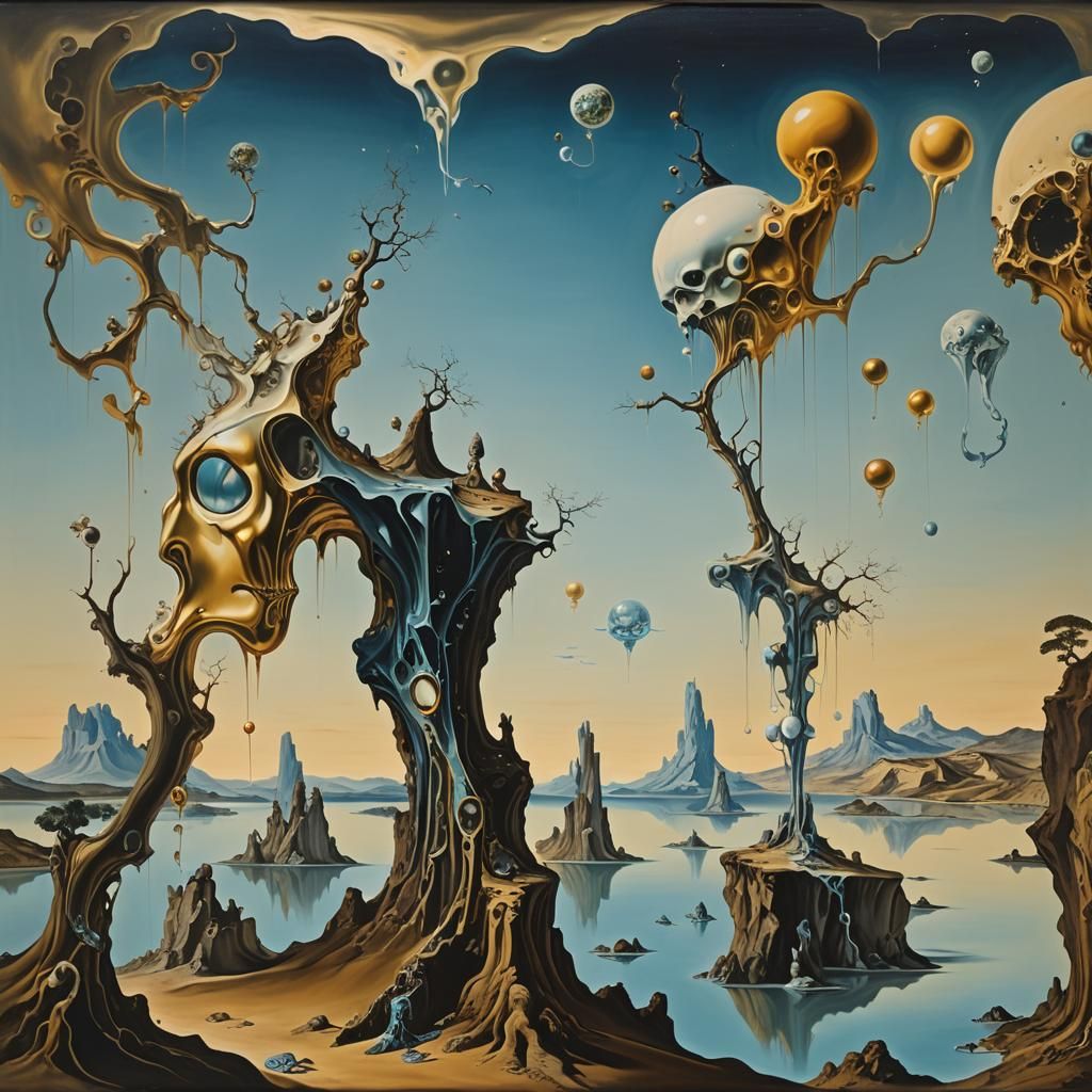 Surreal Melting Dreamscape in Dali Style
