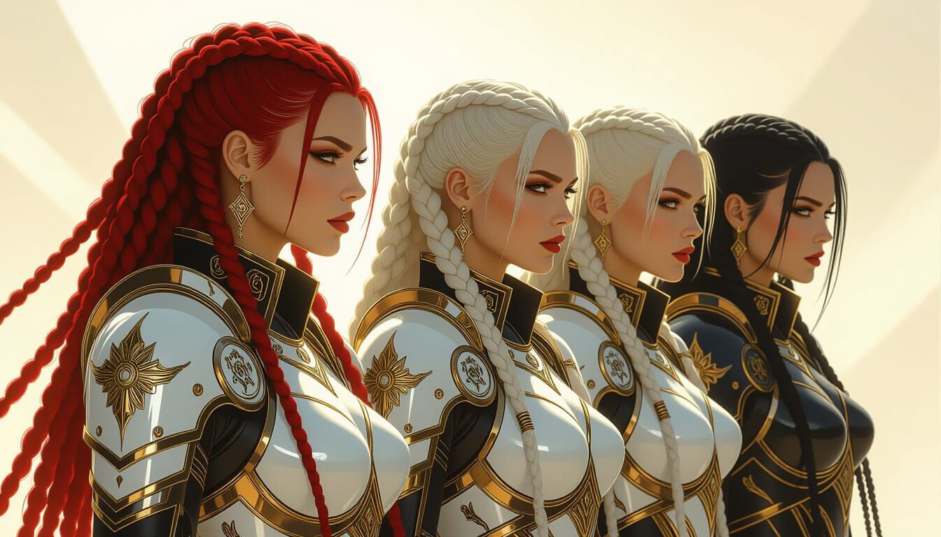 Valkyries in Chrome Armor, Cyberpunk Style