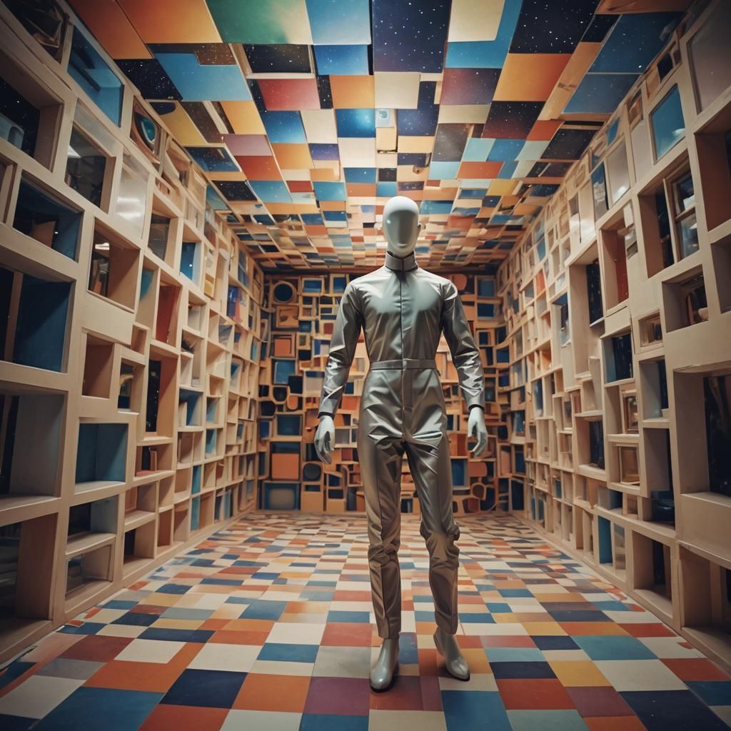 Dreamlike Distorted Mannequin in Surreal Space
