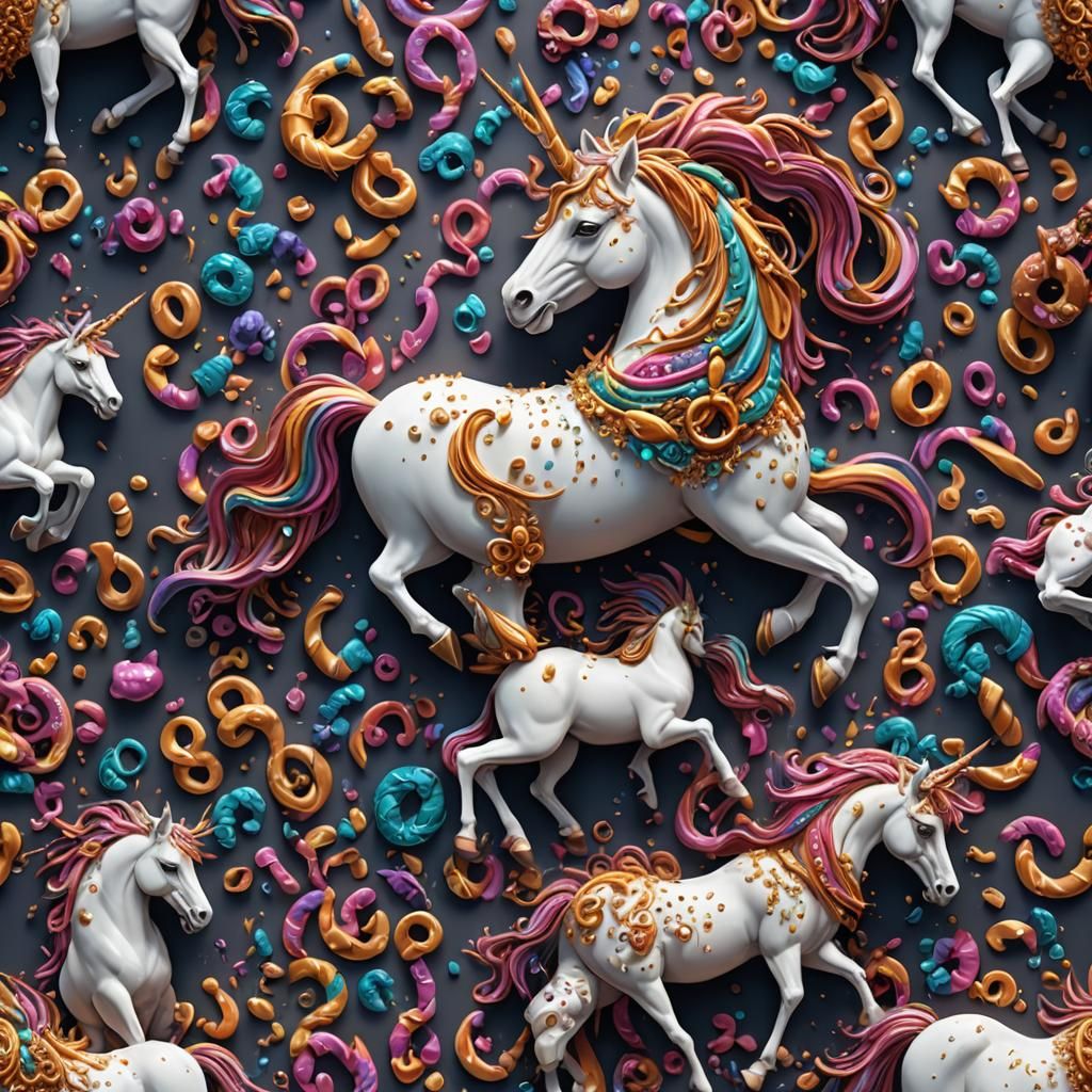 Pretzel Unicorn Fantasy Concept Art