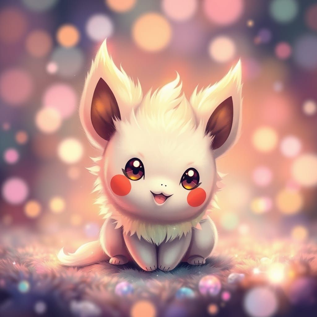 Whimsical Pokémon in Dreamlike Landscape