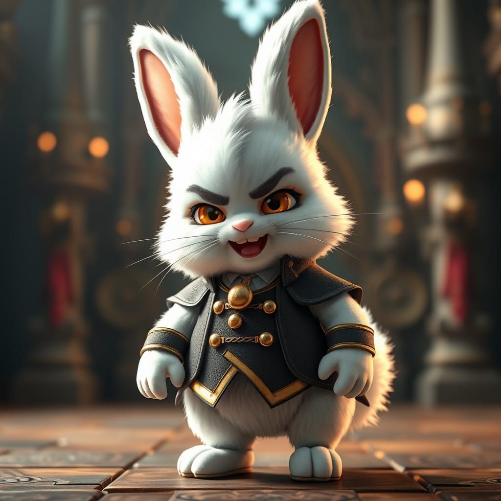 Realistic Anime Bunny in Noble Clothes