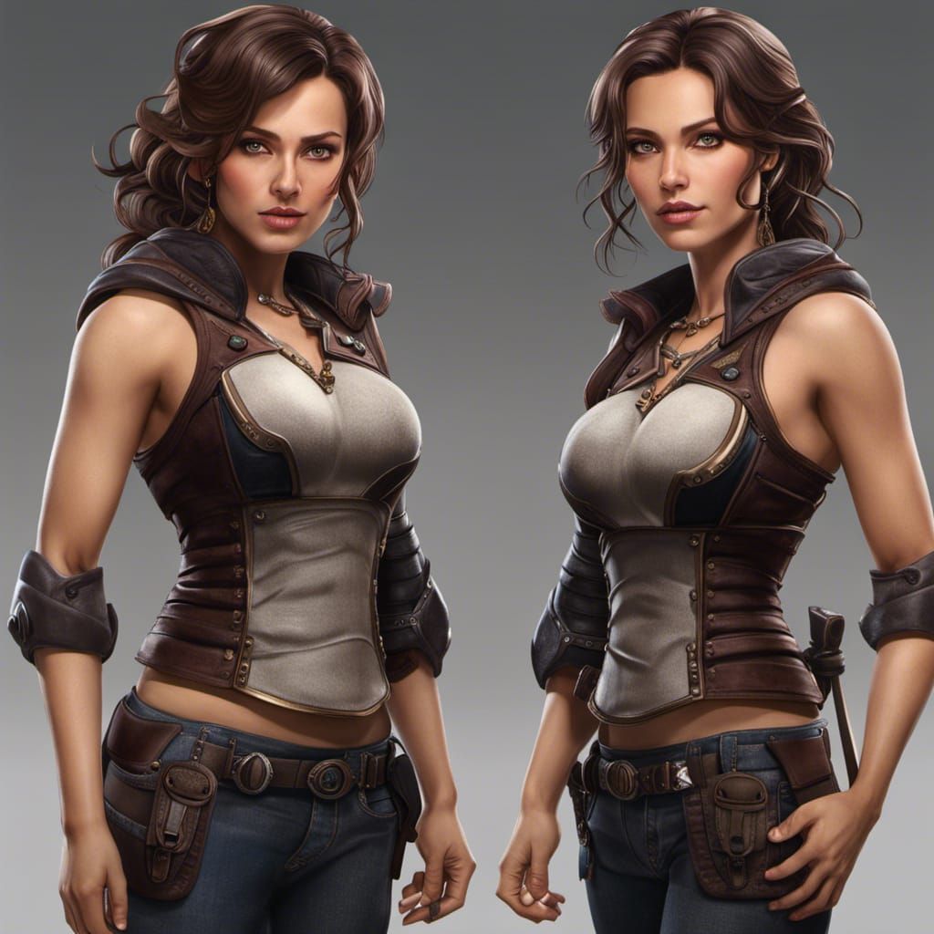 Muscular Tomboy Concept Art in Dark Fantasy Style