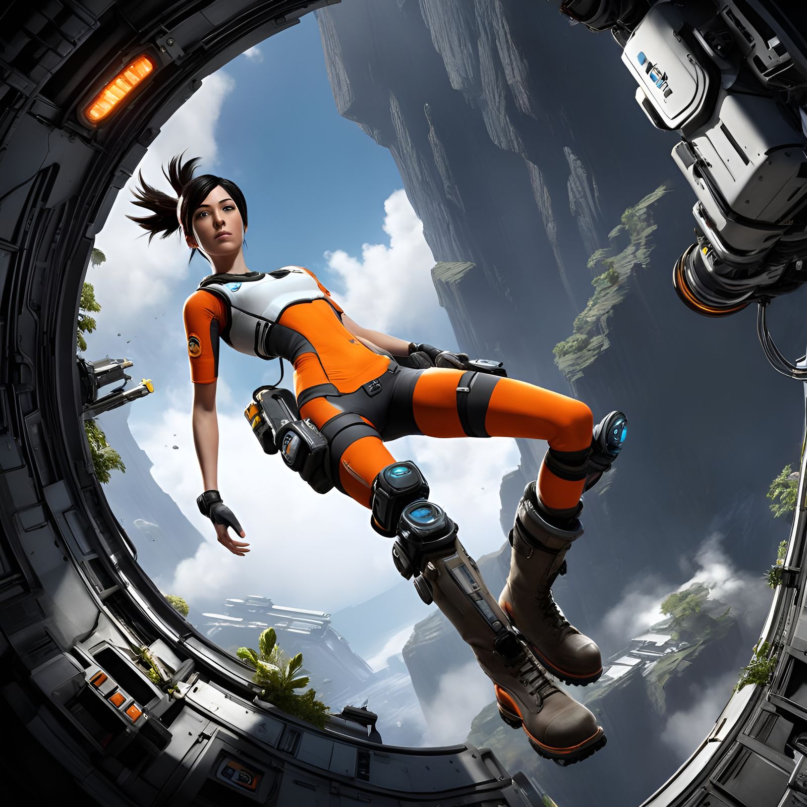 Chell from Portal 2 Defies Gravity in Unreal Engine