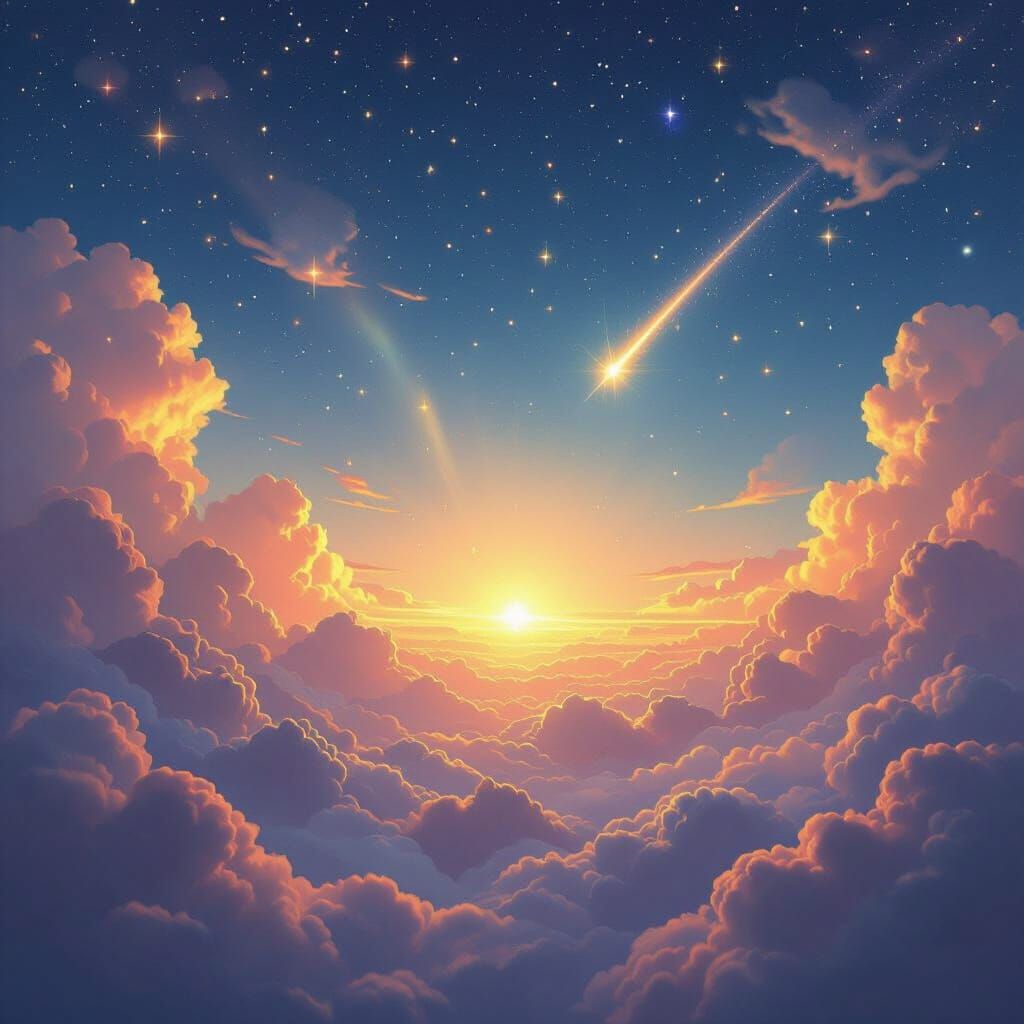 Vibrant Celestial Landscape of Joy and Peace