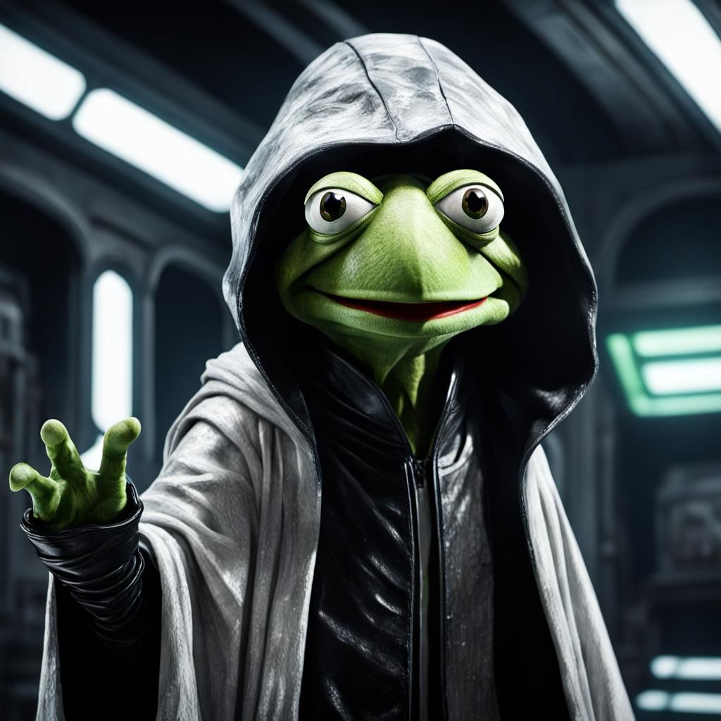 Sith Kermit the Frog: Dark Fantasy Portrait