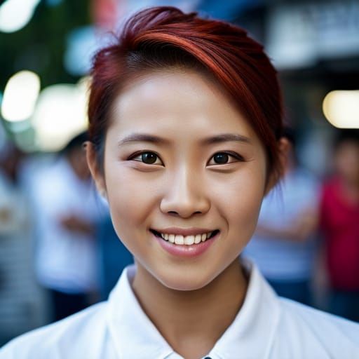 Smiling Model Portrait with Studio Lighting