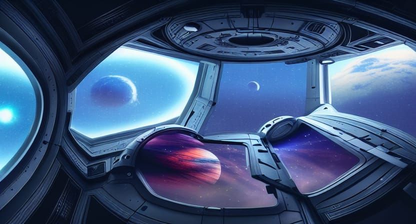 Futuristic Spaceship Interior: A Cinematic Digital Painting