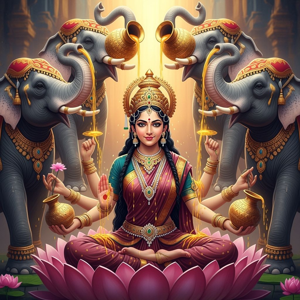Kamalatmika Goddess of Wealth in Maximalist Digital Matte Pa...