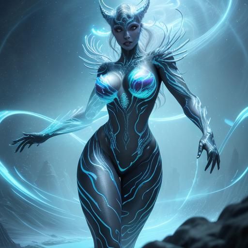 Ethereal Woman's Transformation in Hyperrealistic Sci-Fi Art