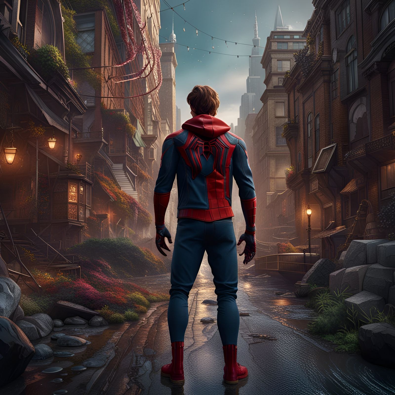 Detailed Matte Painting of Peter Parker