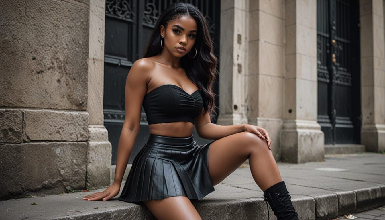 Stunning Dominican Woman in Gothic Fashion