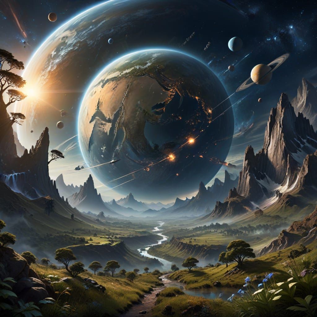 planet with a landscape