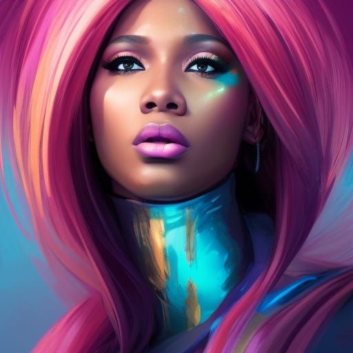 Nicki Minaj Portrait in Artgerm Style
