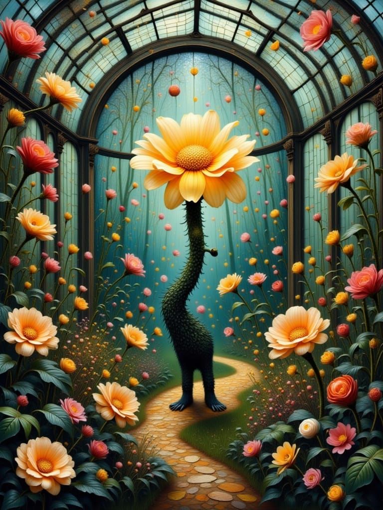 Dreamlike Blossom Unfurls in Citrine Smoke and Driftpetal Ro...