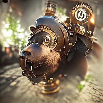 Steampunk Bear Mechanical Marvel