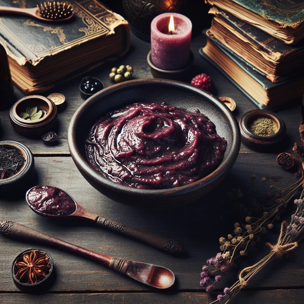 Medieval Beauty: Wine-Berry Face Mask Still Life