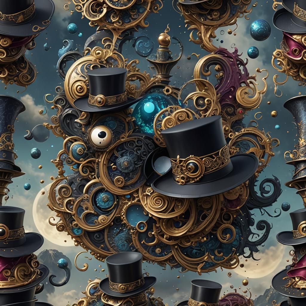 Yin-Yang Top Hat: Detailed Fantasy Concept Art