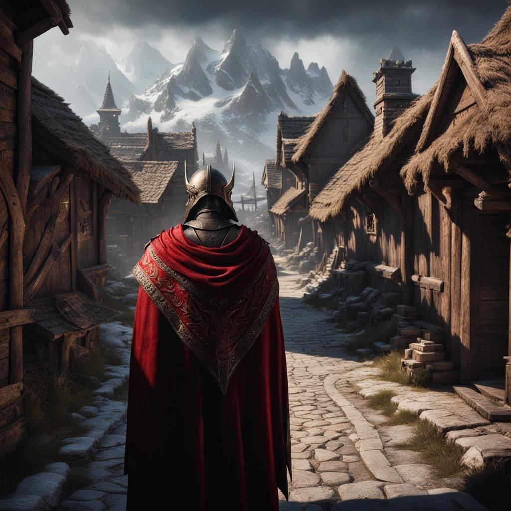 Skyrim Assassin Portrait in Frank Miller Style