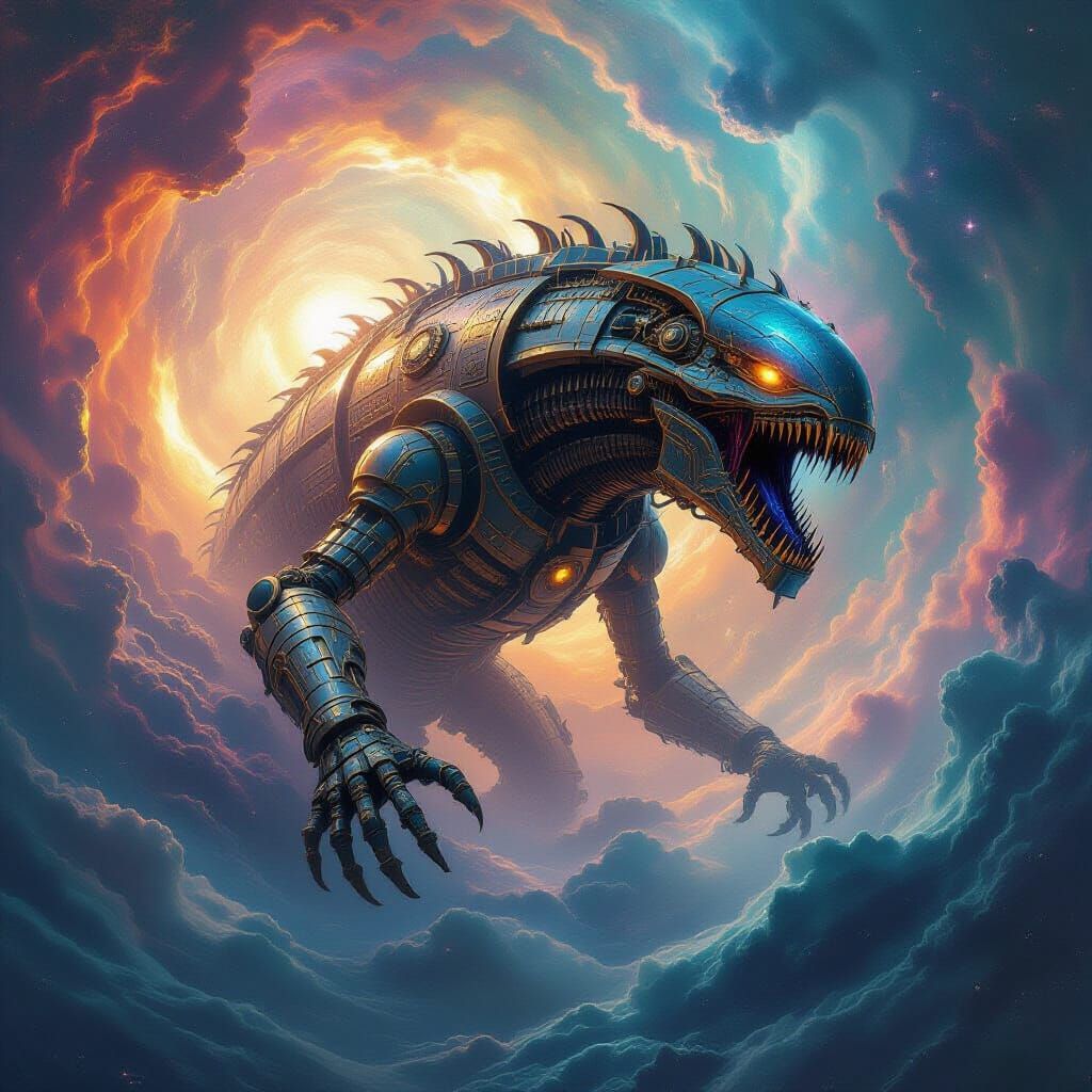 Clockwork Leviathan Emerges From Cosmic Vortex