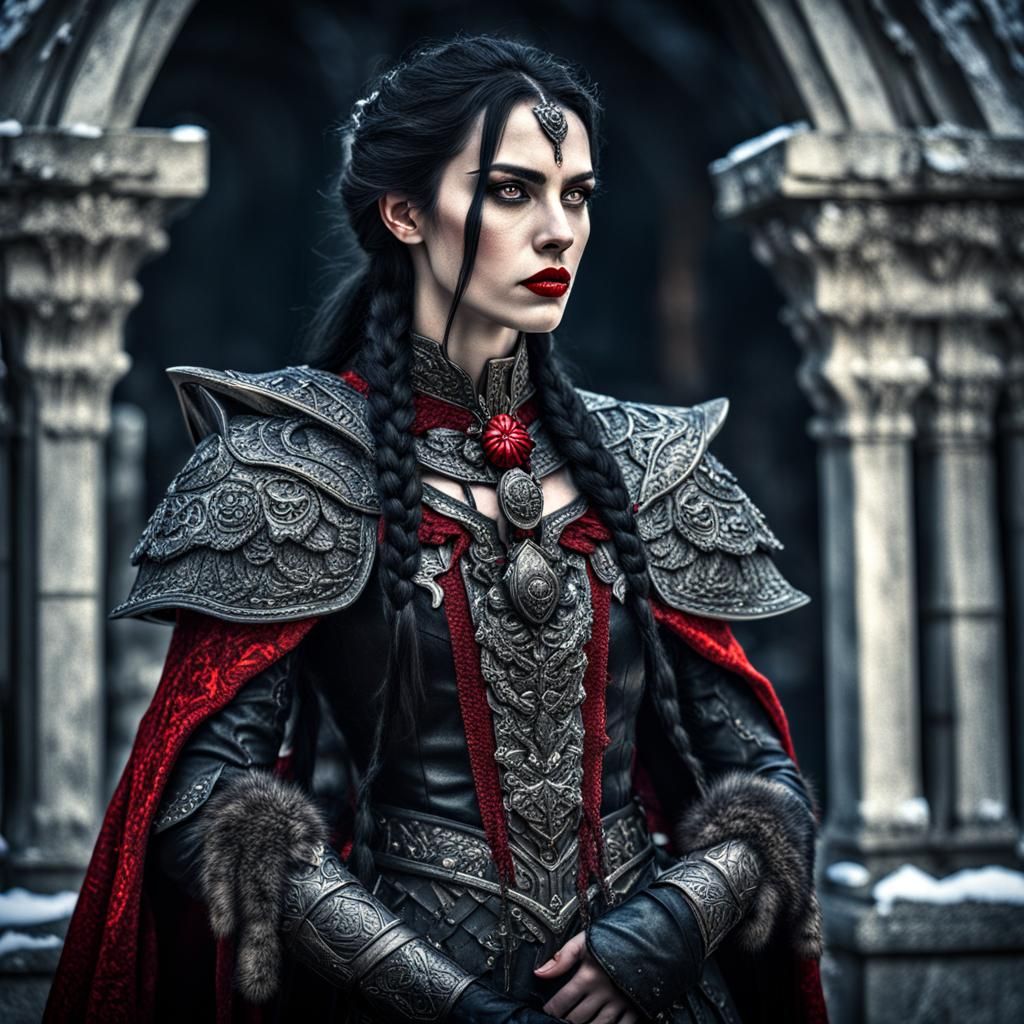 Hyperrealistic Warrior Woman in Romania, 1400