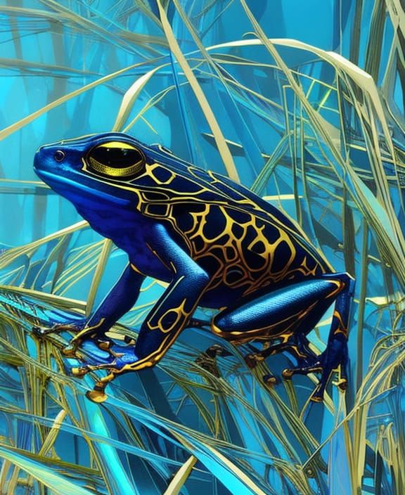 Royal Blue Poison Dart Frog Portrait