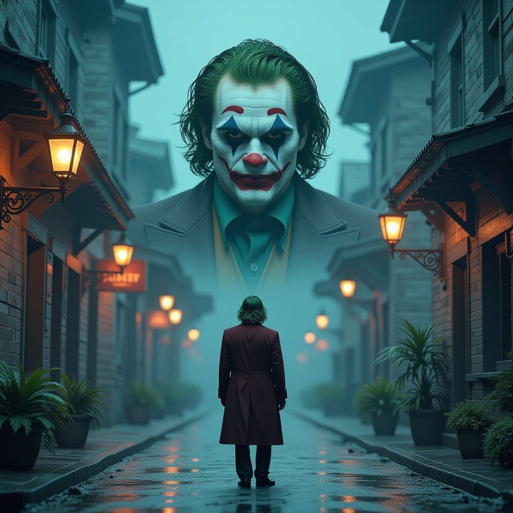Realistic Joker in Muted Atmosphere