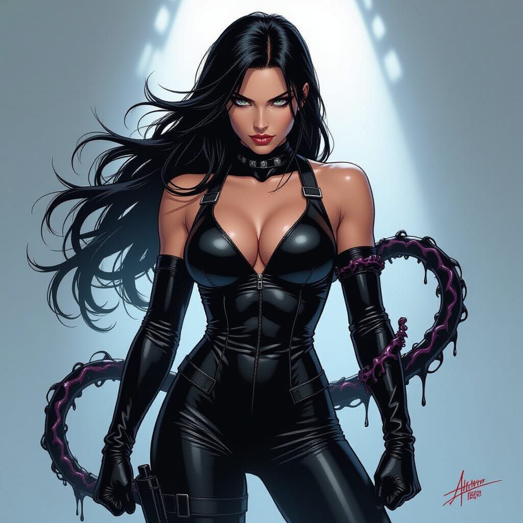 Tifa Lockhart with Venom Symbiote, Comic Book Style