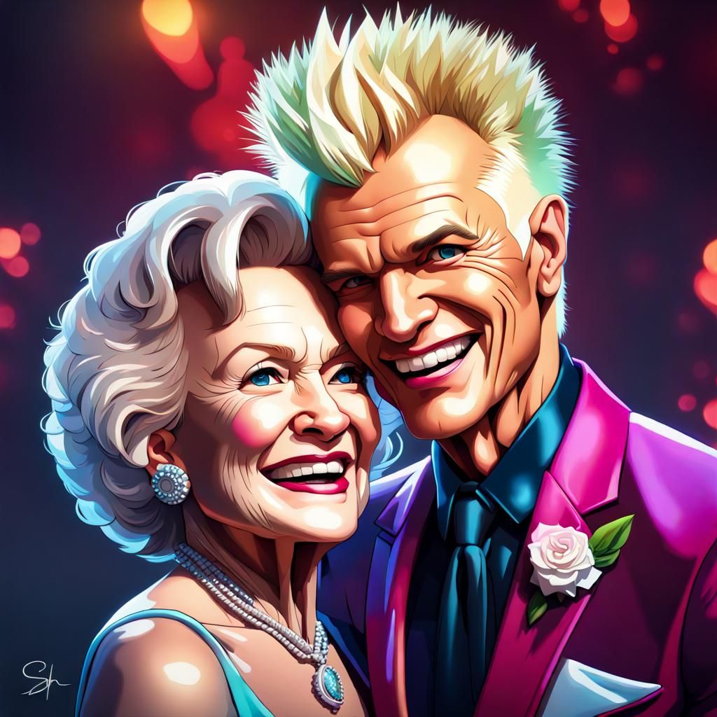 Betty White and Billy Idol Wedding Portrait