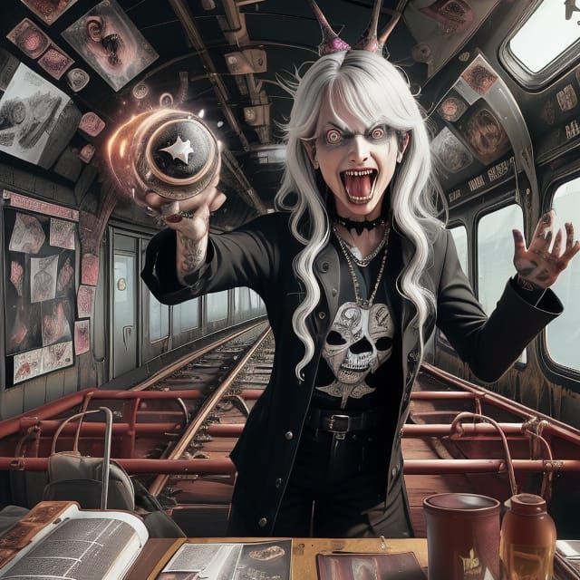 Surreal Crazy Train in Psychedelic Style