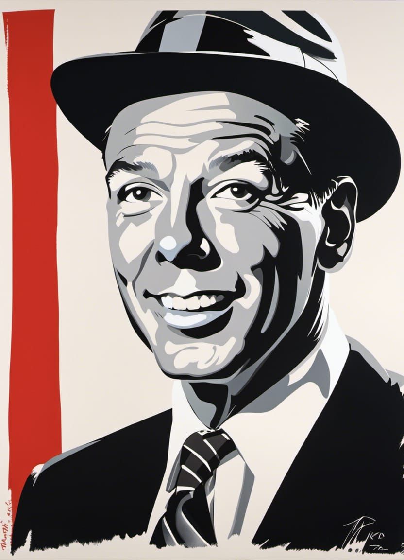 Frank Sinatra Gouache Portrait