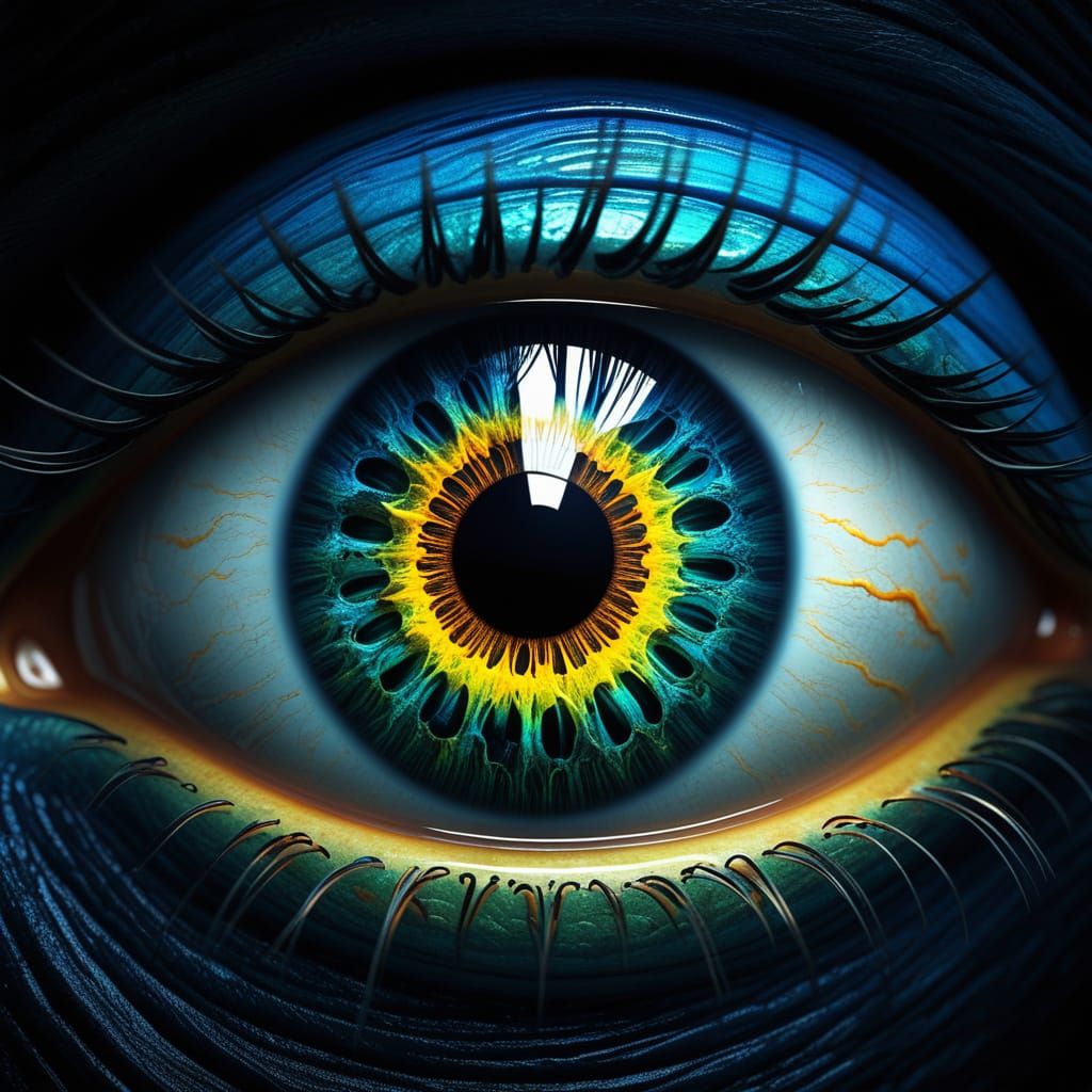 Eye of Eternity: Alien Encounter in Vibrant Surrealism