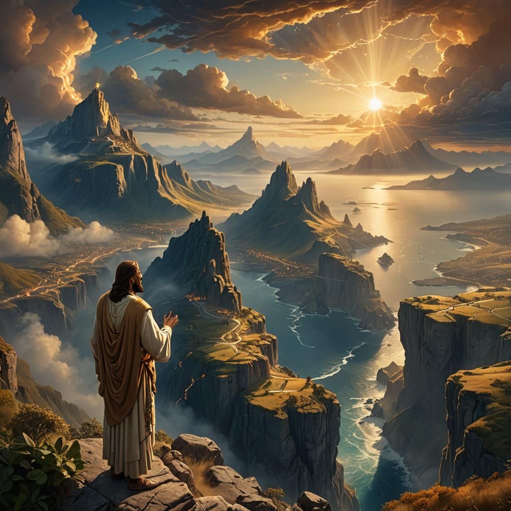 Jesus Overlooking a World in His Image