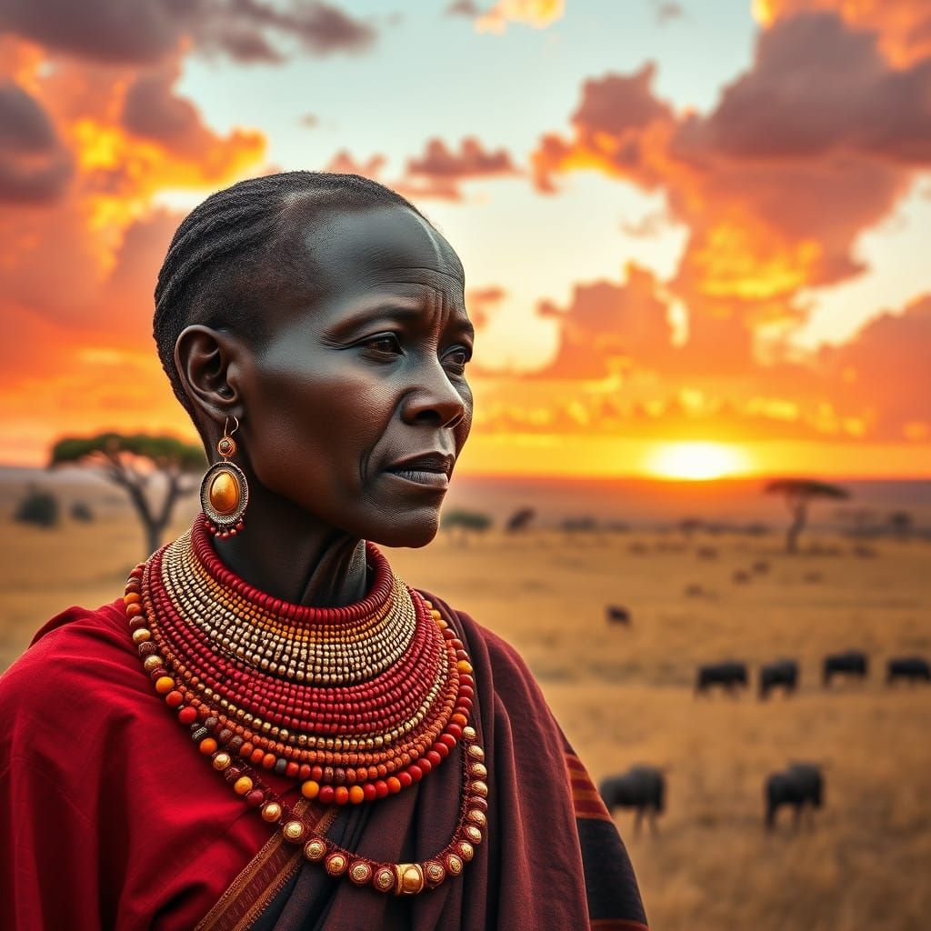 A traditional Maasai lady