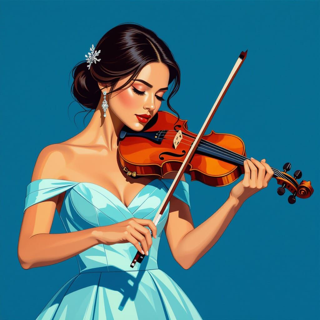 Elegant Violinist in Hyperrealistic Cinematic Style