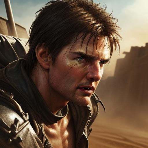 Tom Cruise as Mad Max: Hyperrealistic Concept Art