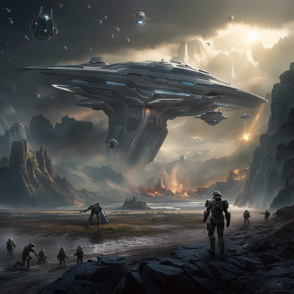 Epic Space War Digital Matte Painting