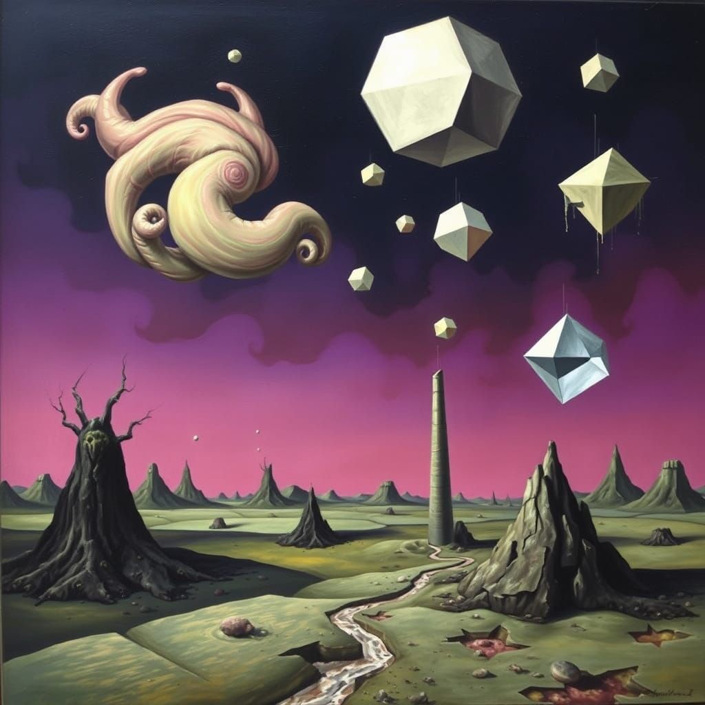 Surrealist Oil Painting of Abstract Concepts