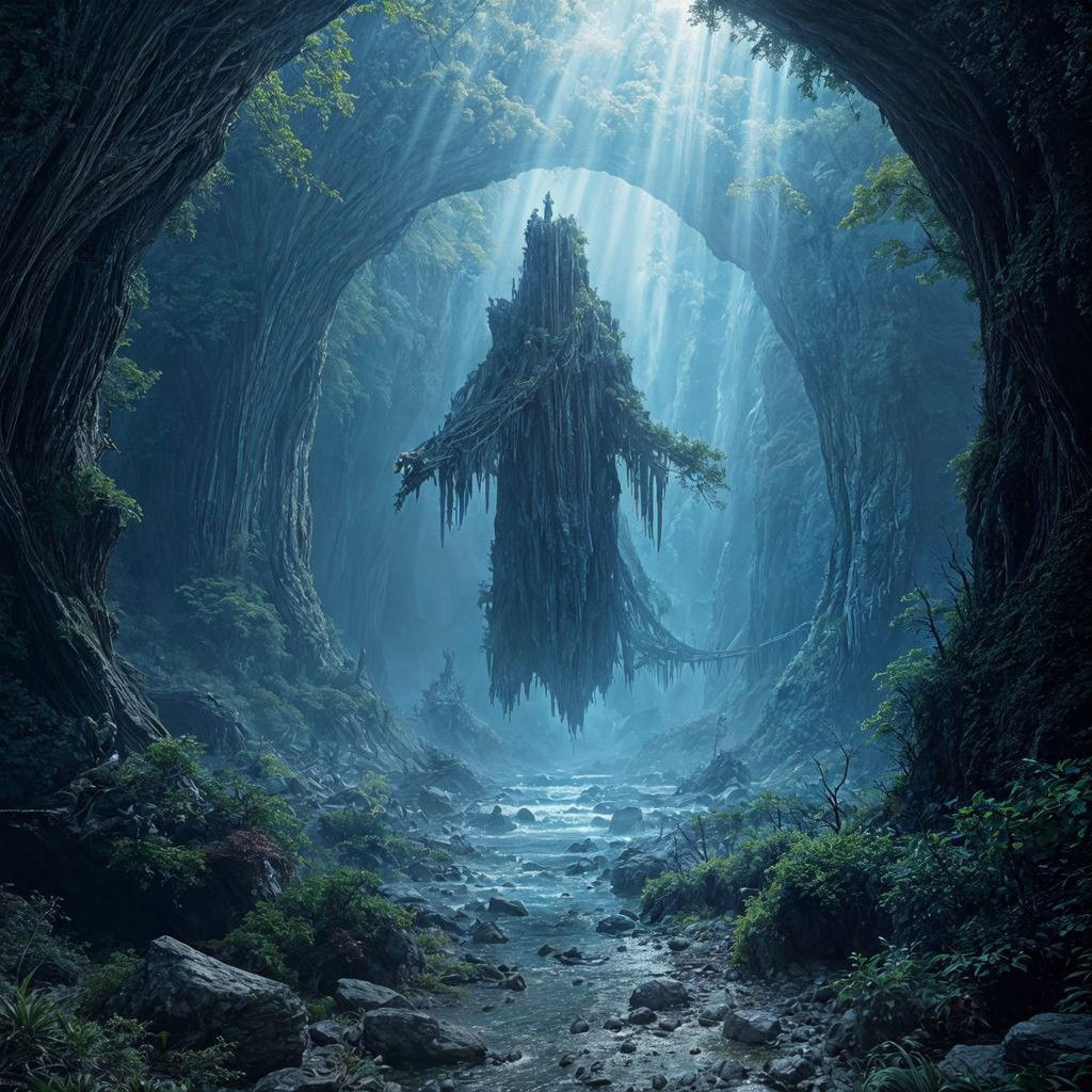 Surreal Fantasy Scene in Intricate Detail