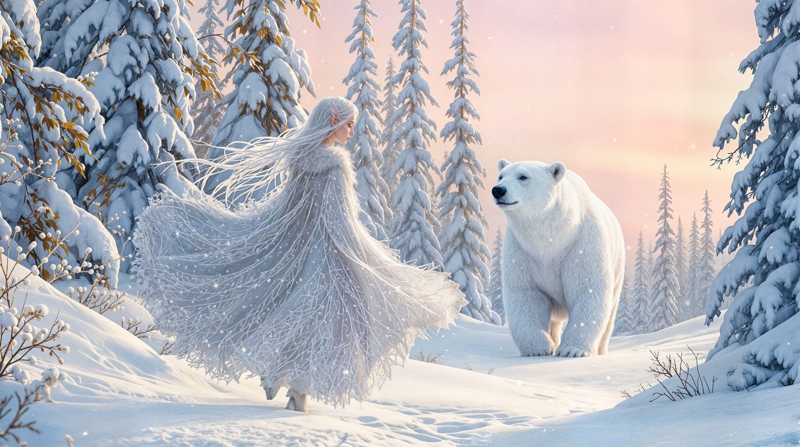 Ethereal Snow Elf in Winter Wonderland