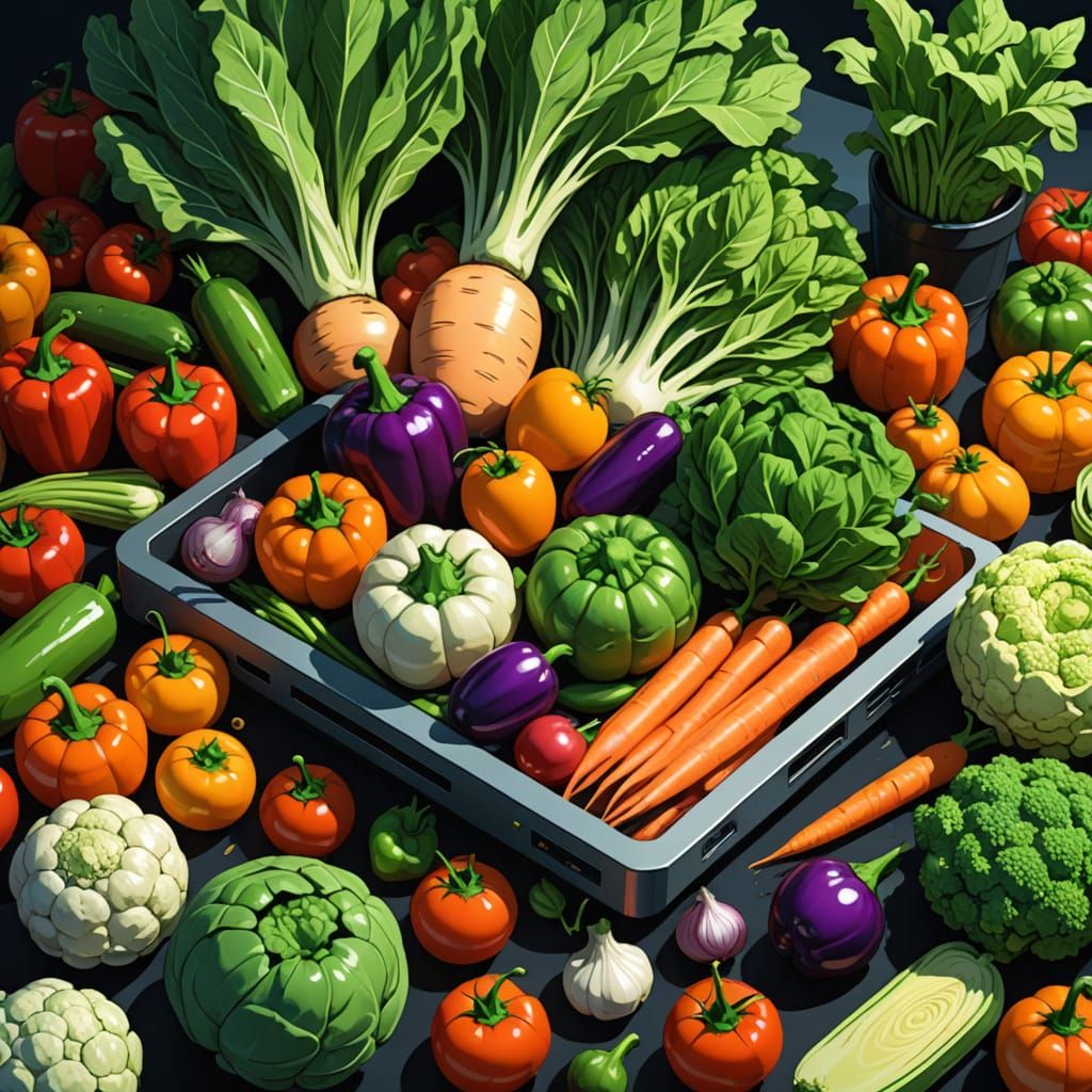 Anime Computer Made of Vegetables by Studio Trigger