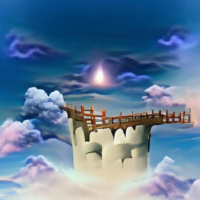 Bridge to Sky Castle: A Dreamy Fantasy Scene