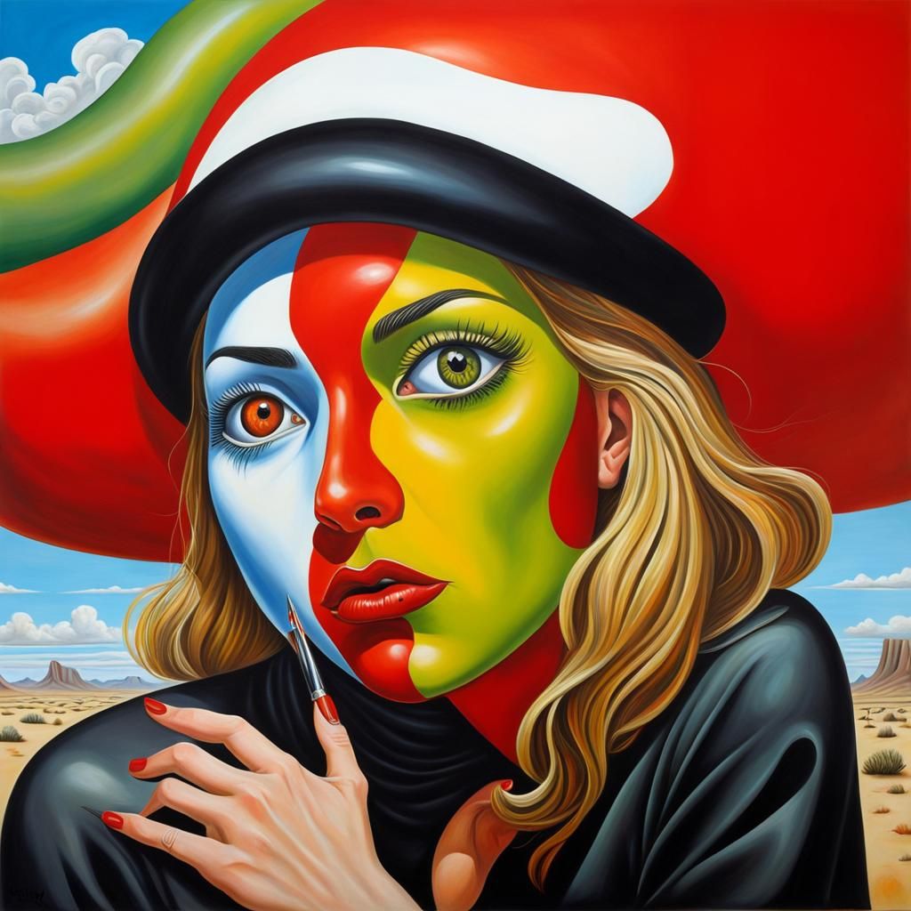 Surreal Matte Oil Painting Inspired by Surrealist Masters