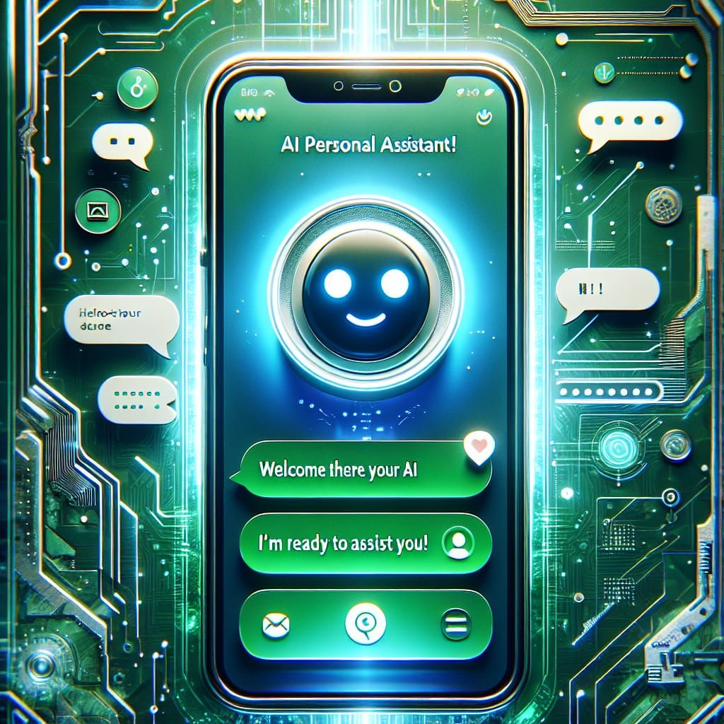 AI Personal Assistant App Welcome Screen Design