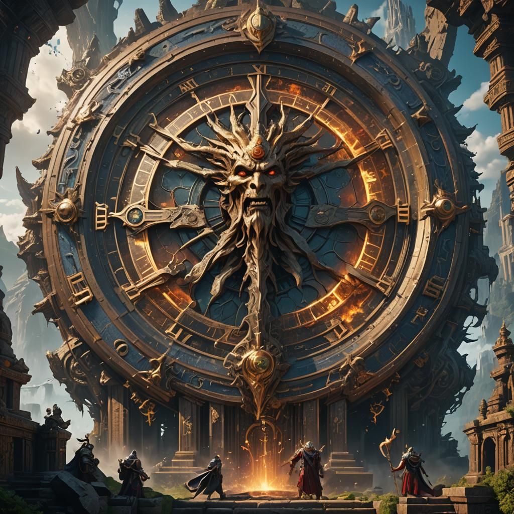 Epic God of Time in Detailed Matte Painting