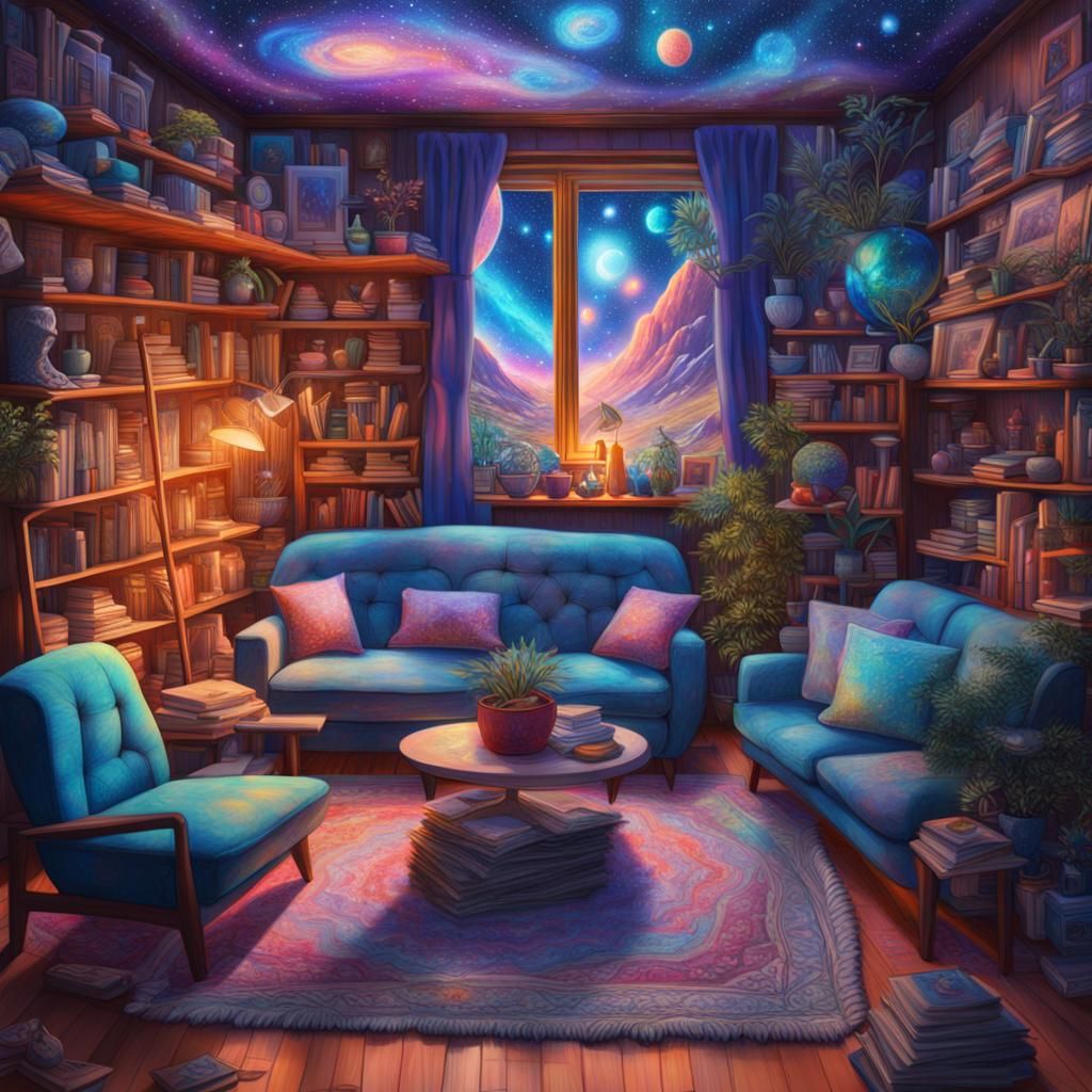 Cozy Living Room Diorama in Astral Style