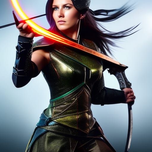 Fantasy Ranger Archer with Broken Glass Effect