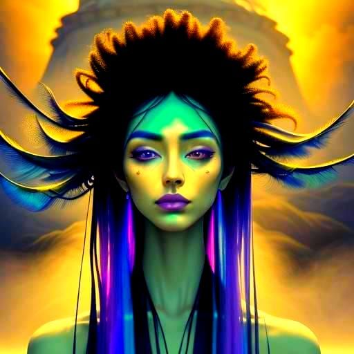 Mysterious Figure in Misty Surrealist Landscape